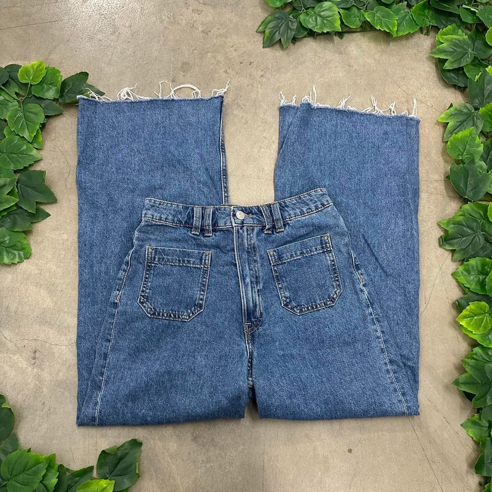 Women's Baggy Wide Leg Jeans Raw Hem